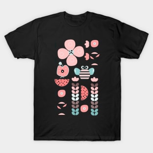 Funny bee and fruits T-Shirt